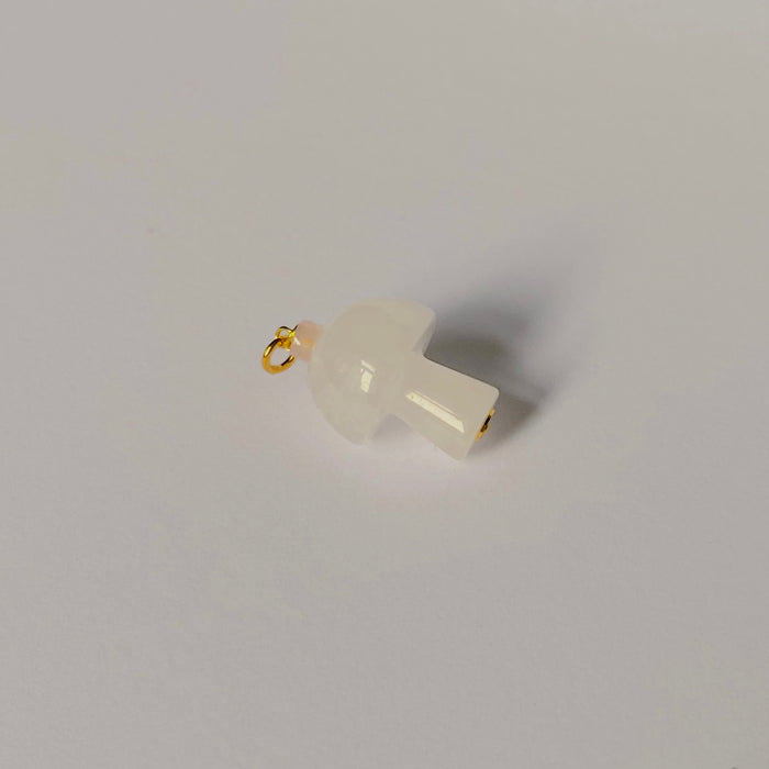 Mushroom Love Pendant Clear Quartz - gold