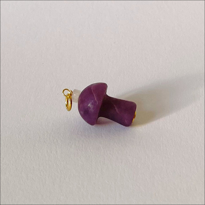 Mushroom Love Pendant Lepidolite - gold