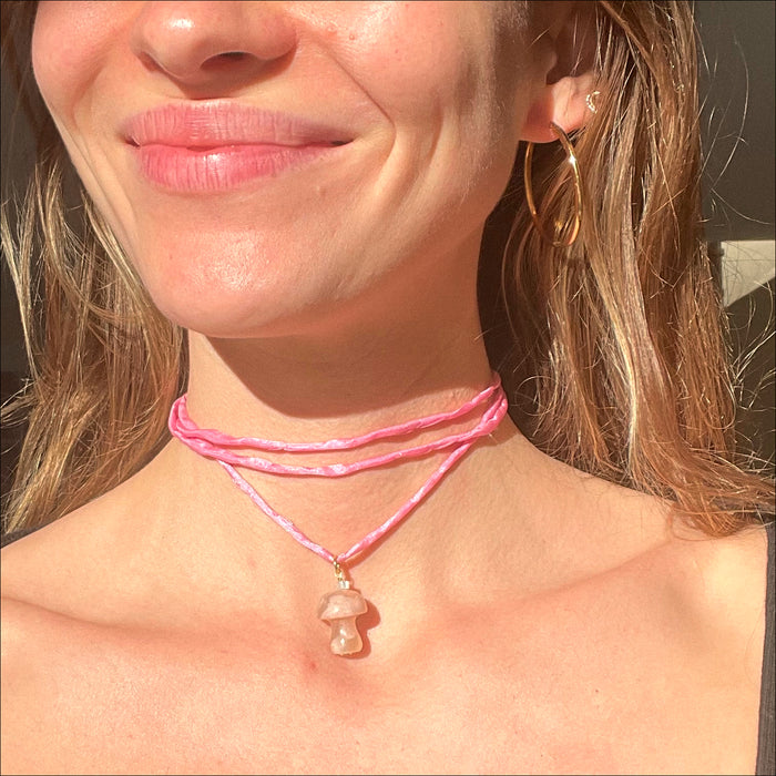 Hand-Dyed Silk Strap Pink
