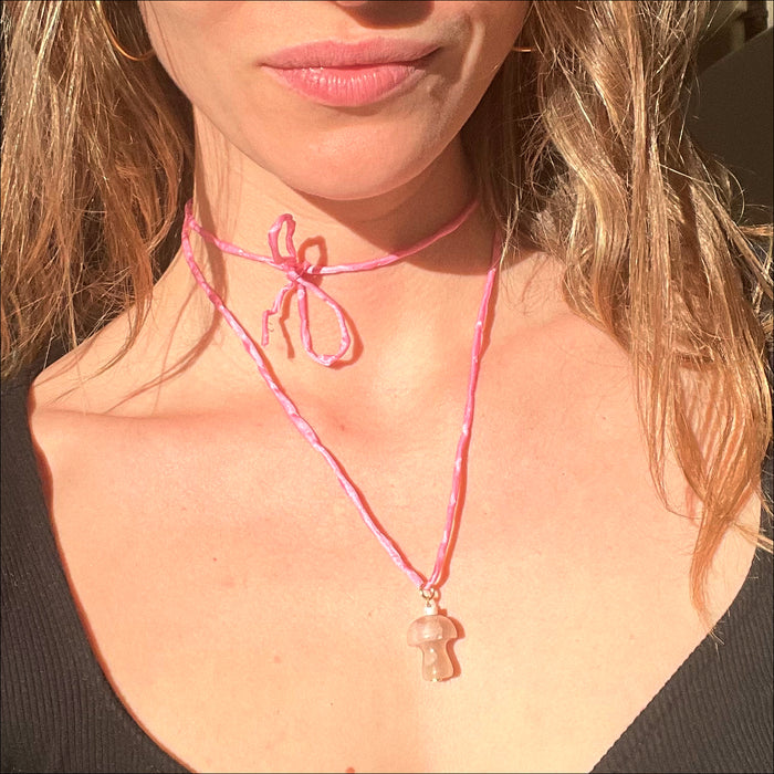 Hand-Dyed Silk Strap Pink