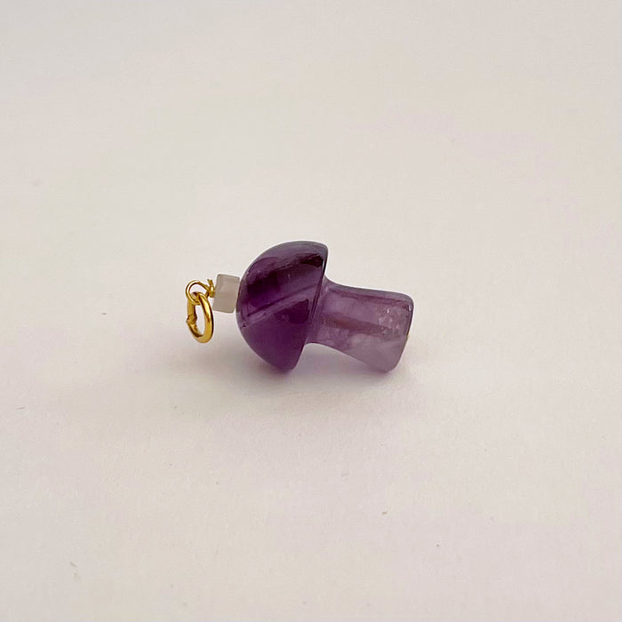 Mushroom Love Pendant Amethyst - gold